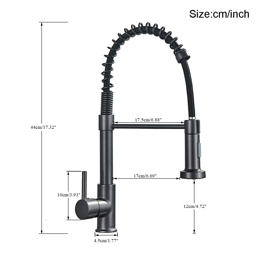 High-Arc Spring Kitchen Tap – Stylish Pull-Down Faucet with Hot & Cold Control