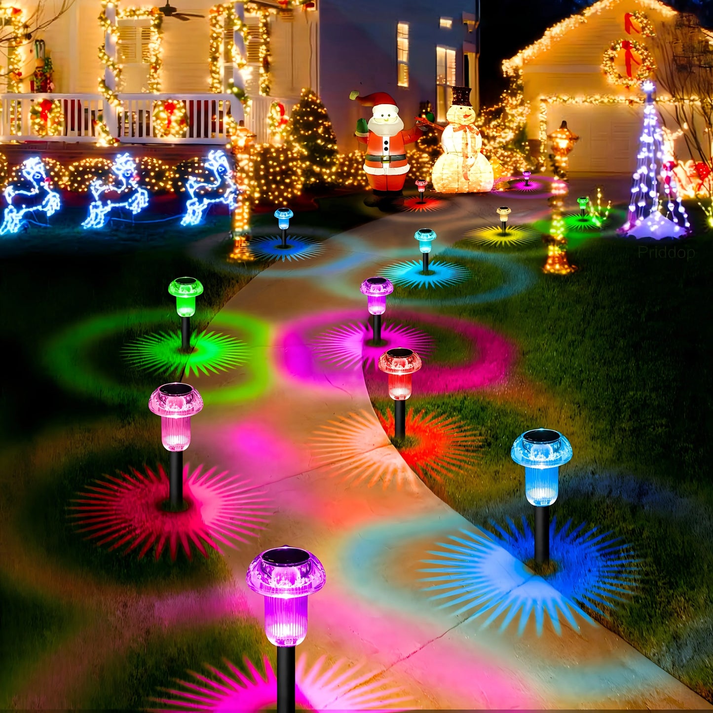 4-Pack Solar Mushroom Path Lights – Vibrant LED Garden Stakes for Walkways, Lawns & Driveways – Outdoor Decorative Landscape Lighting