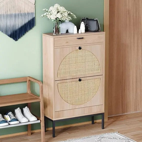 Modern Flip Drawer Shoe Cabinet – Space-Saving Tipping Bucket Rack for Entryway & Bedroom Style