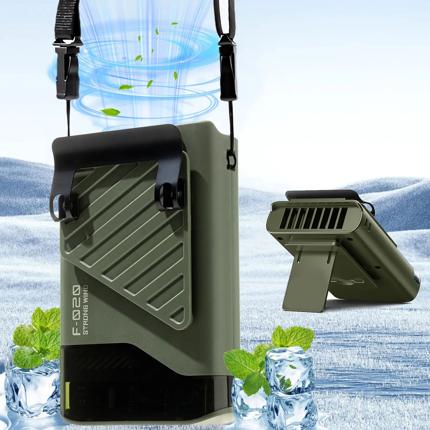 Portable Waist & Neck Fan – Ultra-Quiet, Hands-Free Cooling with Belt Clip for Travel, Office & Outdoors