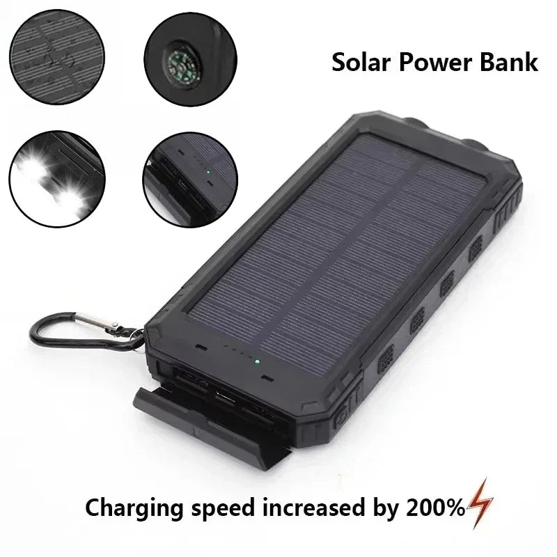 200,000mAh Solar Power Bank – Ultra Fast Charging Portable Battery for Outdoor Adventure & All Devices