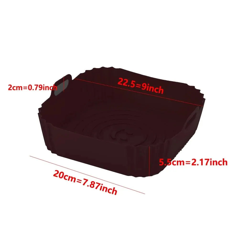 1PC Reusable Silicone Air-Fryer Basket – Non-Stick Liner Tray for Crispy Pizza, Chicken & Oven Baking