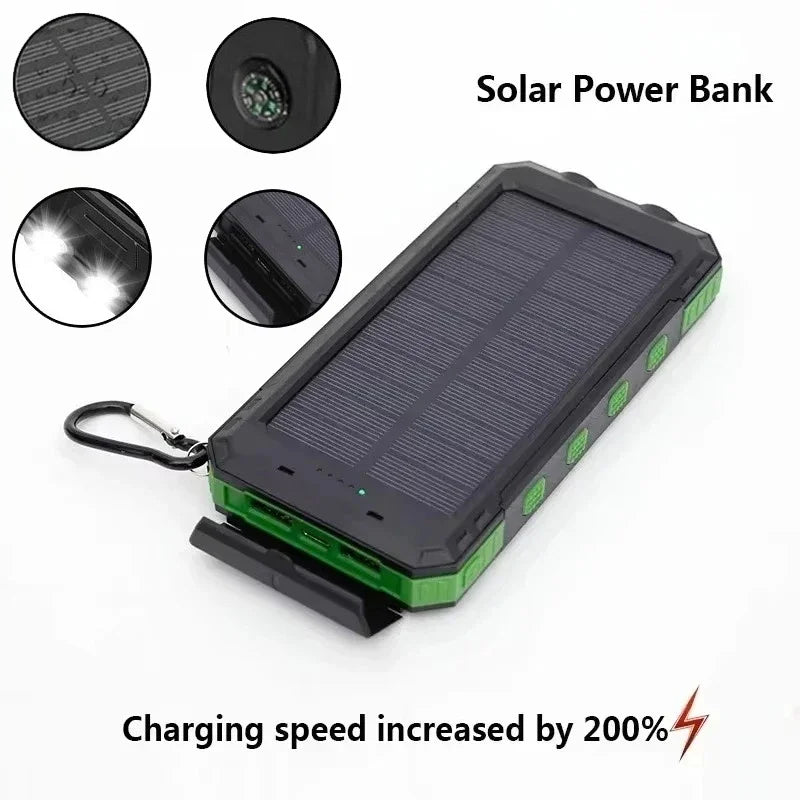 200,000mAh Solar Power Bank – Ultra Fast Charging Portable Battery for Outdoor Adventure & All Devices