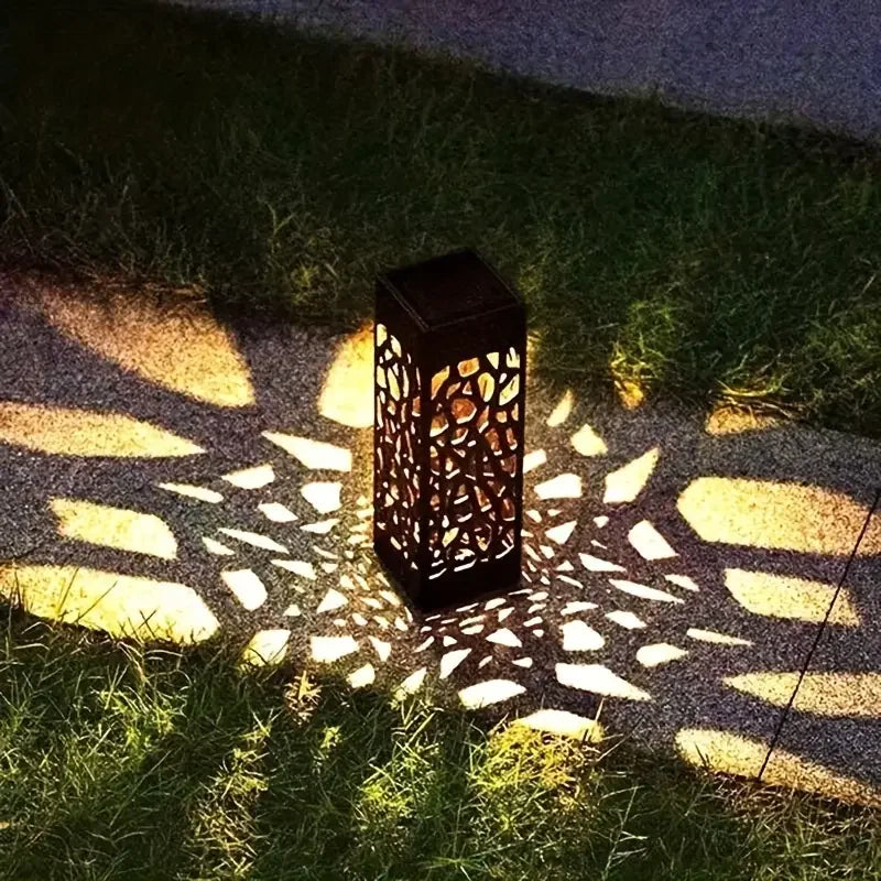 6-Pack Solar LED Garden Stake Lights – Decorative Hollow-Out Design, Waterproof Outdoor Lawn & Landscape Lamps, 400mAh Long-Lasting Power