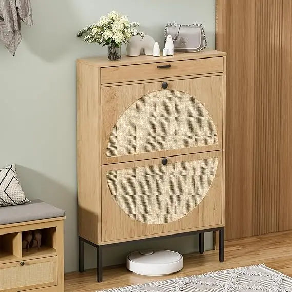 Modern Flip Drawer Shoe Cabinet – Space-Saving Tipping Bucket Rack for Entryway & Bedroom Style