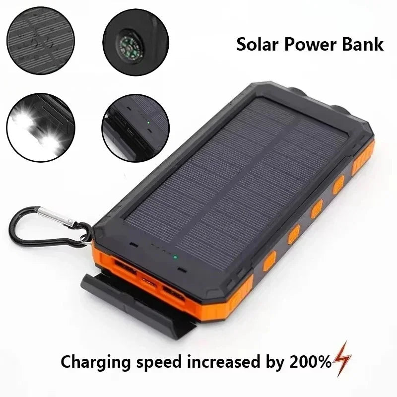 200,000mAh Solar Power Bank – Ultra Fast Charging Portable Battery for Outdoor Adventure & All Devices