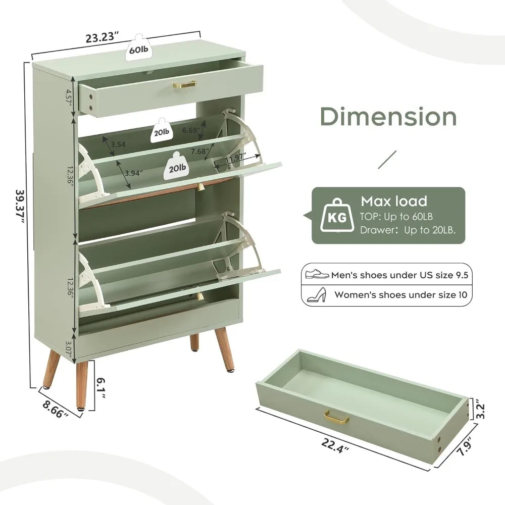Modern Flip Drawer Shoe Cabinet – Space-Saving Tipping Bucket Rack for Entryway & Bedroom Style