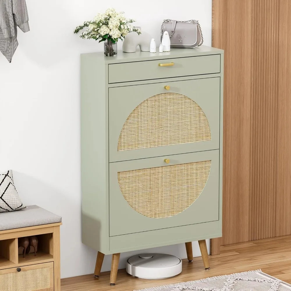Modern Flip Drawer Shoe Cabinet – Space-Saving Tipping Bucket Rack for Entryway & Bedroom Style