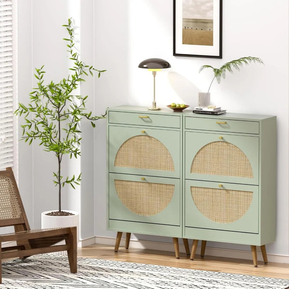 Modern Flip Drawer Shoe Cabinet – Space-Saving Tipping Bucket Rack for Entryway & Bedroom Style