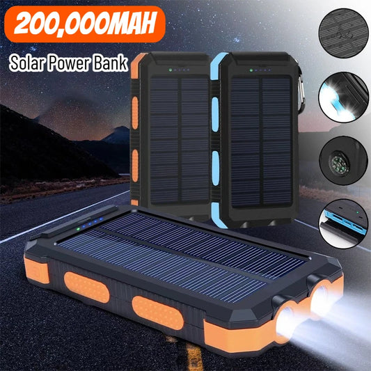 200,000mAh Solar Power Bank – Ultra Fast Charging Portable Battery for Outdoor Adventure & All Devices