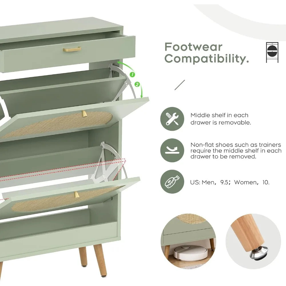 Modern Flip Drawer Shoe Cabinet – Space-Saving Tipping Bucket Rack for Entryway & Bedroom Style