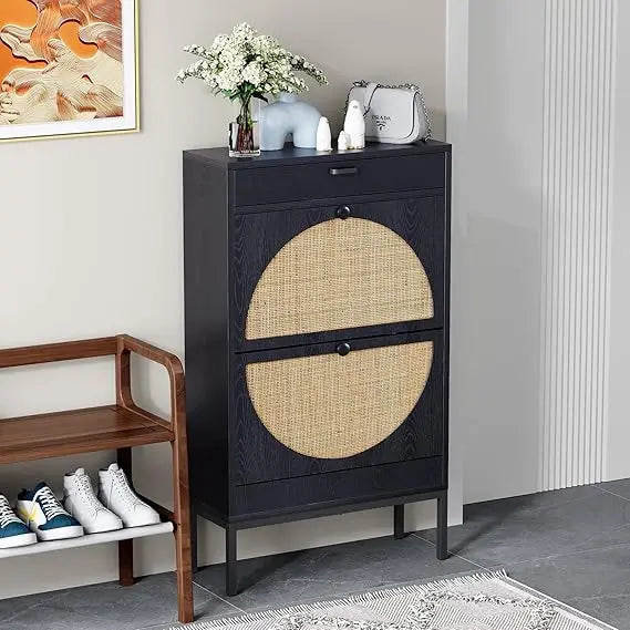 Modern Flip Drawer Shoe Cabinet – Space-Saving Tipping Bucket Rack for Entryway & Bedroom Style