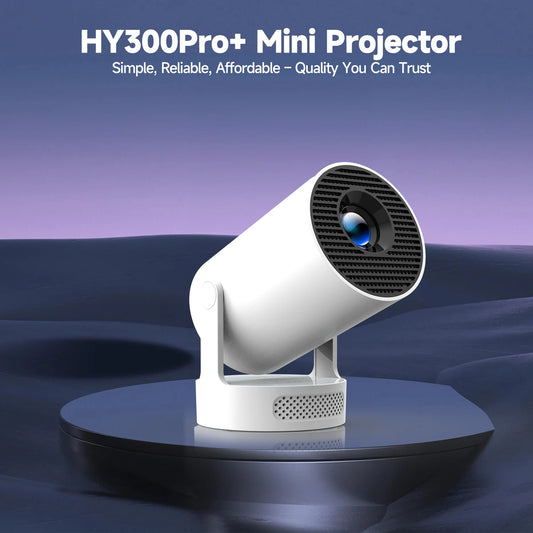 HY300 Pro+ 4K Projector – 8000 Lumens, Android 11, WiFi 6 & BT5.4 with Built-In 5W Speaker for Epic Outdoor & Home Theater